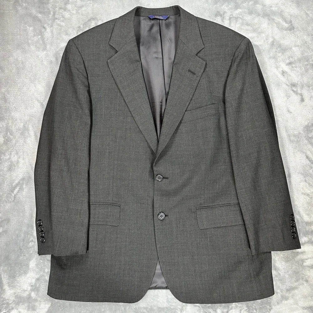 Brooks Brothers Brooksease Mens Charcoal Gray 2 Button Blazer Sport Coat USA